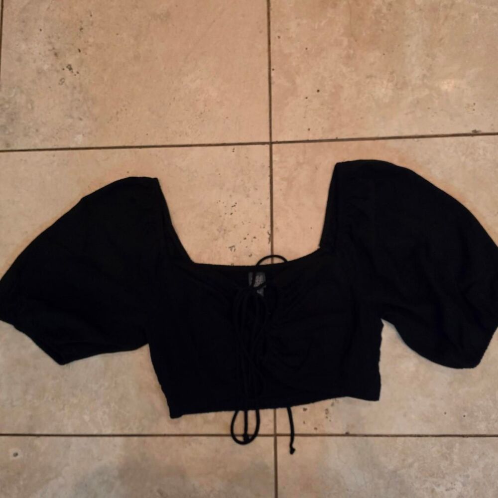 Wild Fable Black Adjustable Crop Top